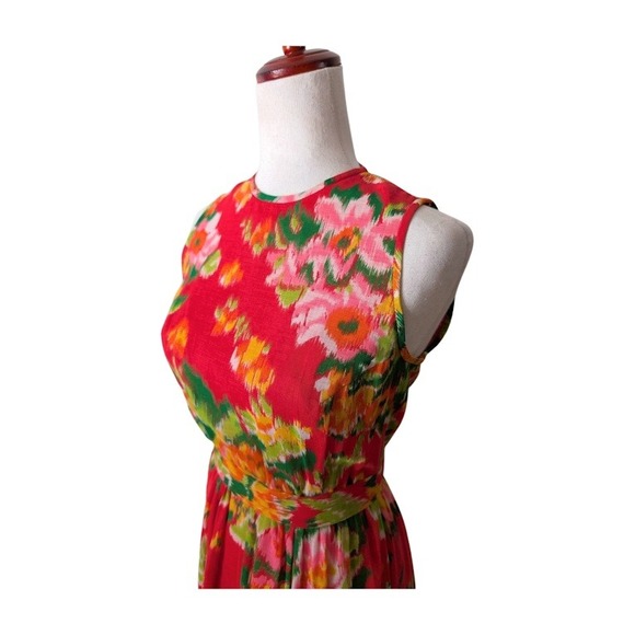 Lanz Originals Vintage Red‎ Floral Maxi Dress Sleeveless Boho Bohemian Size S - Picture 5 of 9